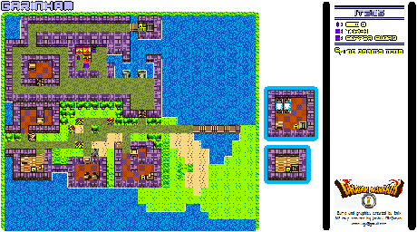 Thumbnail for a map of Dragon Warrior I Garinham for the Game Boy game Dragon Warrior I & II.