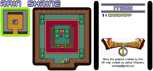 Thumbnail for a map of Dragon Warrior I Rain Shrine for the Game Boy game Dragon Warrior I & II.