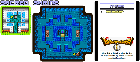 Thumbnail for a map of Dragon Warrior I Sacred Shrine for the Game Boy game Dragon Warrior I & II.