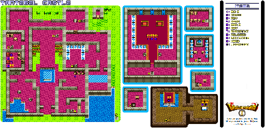 Thumbnail for a map of Dragon Warrior I Tantegel Castle for the Game Boy game Dragon Warrior I & II.