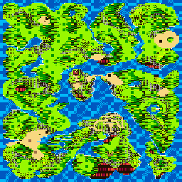 Thumbnail for a map of Dragon Warrior I World for the Game Boy game Dragon Warrior I & II.