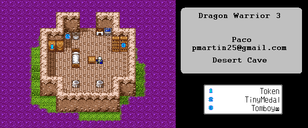 Thumbnail for a map of Desert Cave for the Game Boy game Dragon Warrior III.