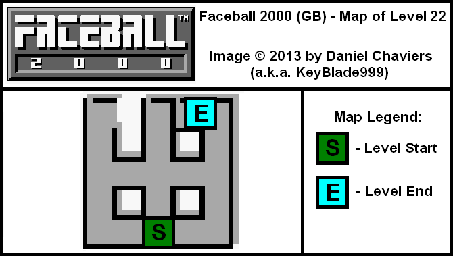 Thumbnail for a map of Level 22 (In-Game Map) for the Game Boy game Faceball 2000.