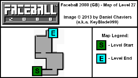 Thumbnail for a map of Level 27 (In-Game Map) for the Game Boy game Faceball 2000.