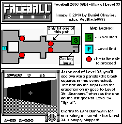 Thumbnail for a map of Level 33 (In-Game Map) for the Game Boy game Faceball 2000.