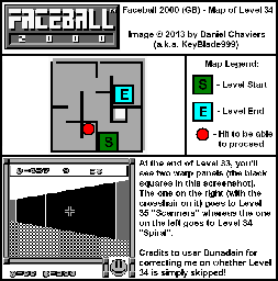 Thumbnail for a map of Level 34 (In-Game Map) for the Game Boy game Faceball 2000.