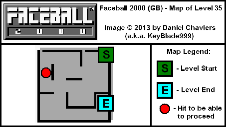 Thumbnail for a map of Level 35 (In-Game Map) for the Game Boy game Faceball 2000.