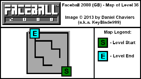 Thumbnail for a map of Level 36 (In-Game Map) for the Game Boy game Faceball 2000.