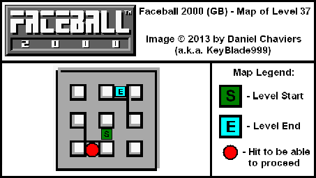 Thumbnail for a map of Level 37 (In-Game Map) for the Game Boy game Faceball 2000.