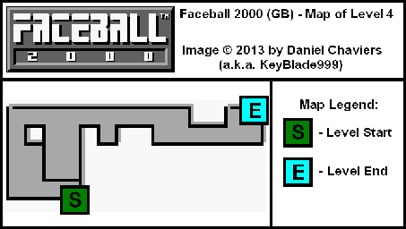 Thumbnail for a map of Level 4 (In-Game Map) for the Game Boy game Faceball 2000.