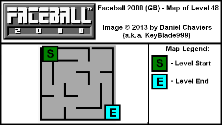 Thumbnail for a map of Level 48 (In-Game Map) for the Game Boy game Faceball 2000.