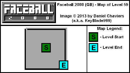 Thumbnail for a map of Level 59 (In-Game Map) for the Game Boy game Faceball 2000.