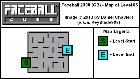 Thumbnail for a map of Level 65 (In-Game Map) for the Game Boy game Faceball 2000.