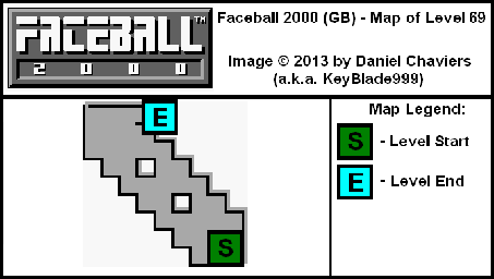 Thumbnail for a map of Level 69 (In-Game Map) for the Game Boy game Faceball 2000.