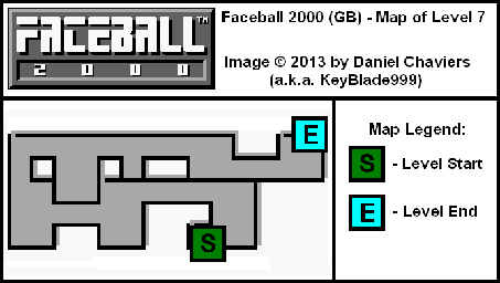 Thumbnail for a map of Level 7 (In-Game Map) for the Game Boy game Faceball 2000.