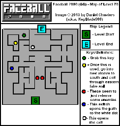 Thumbnail for a map of Level 70 (In-Game Map) for the Game Boy game Faceball 2000.