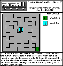 Thumbnail for a map of Level 75 (In-Game Map) for the Game Boy game Faceball 2000.