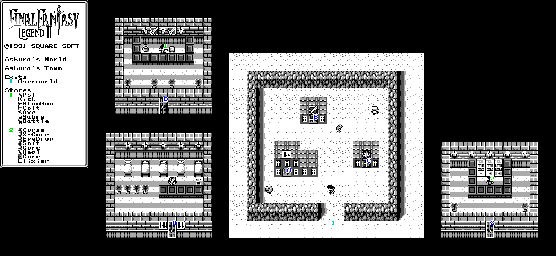 Thumbnail for a map of Ashura's World Ashura's Town for the Game Boy game Final Fantasy Legend II.