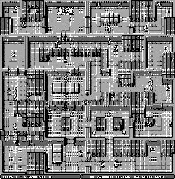 Thumbnail for a map of Stage 1: Laboratory 1F (Enemies) for the Game Boy game Ikari no Yousai 2.