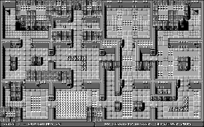 Thumbnail for a map of Stage 1: Laboratory 2F for the Game Boy game Ikari no Yousai 2.
