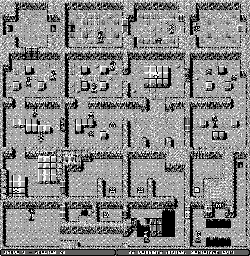 Thumbnail for a map of Stage 3: Shelter B1 (Enemies) for the Game Boy game Ikari no Yousai 2.