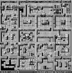 Thumbnail for a map of Stage 4: Fortress 1F (Enemies) for the Game Boy game Ikari no Yousai 2.