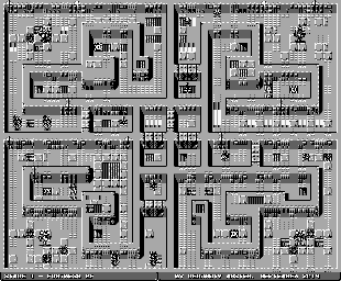 Thumbnail for a map of Stage 4: Fortress 2F (Enemies) for the Game Boy game Ikari no Yousai 2.