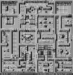 Thumbnail for a map of Stage 4: Fortress B1 (Enemies) for the Game Boy game Ikari no Yousai 2.