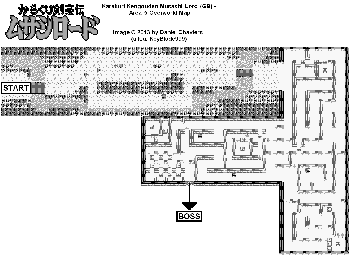Thumbnail for a map of Area 5 Overworld for the Game Boy game Karakuri Kengouden: Musashi Lord.