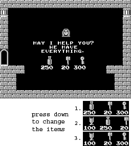 Thumbnail for a map of Shop (Left Door) for the Game Boy game Kid Icarus: Of Myths And Monsters.
