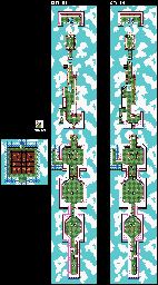 Thumbnail for a map of Level 1 Stage 1 for the Game Boy game Kirby: Tilt 'N' Tumble.