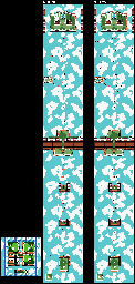 Thumbnail for a map of Level 1 Stage 2 for the Game Boy game Kirby: Tilt 'N' Tumble.