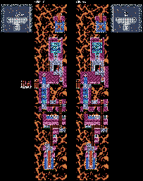 Thumbnail for a map of Level 3 Stage 4 for the Game Boy game Kirby: Tilt 'N' Tumble.