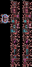Thumbnail for a map of Level 7 Stage 1 for the Game Boy game Kirby: Tilt 'N' Tumble.