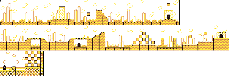 Thumbnail for a map of Level 1 1-1 for the Game Boy game Kirby's Dream Land 2.