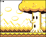 Thumbnail for a map of Level 1 1-Boss for the Game Boy game Kirby's Dream Land 2.