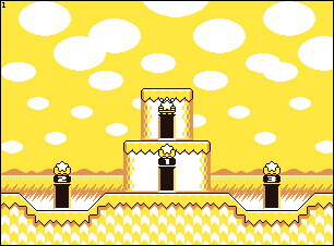 Thumbnail for a map of Level 1 for the Game Boy game Kirby's Dream Land 2.