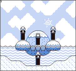 Thumbnail for a map of Level 3 for the Game Boy game Kirby's Dream Land 2.