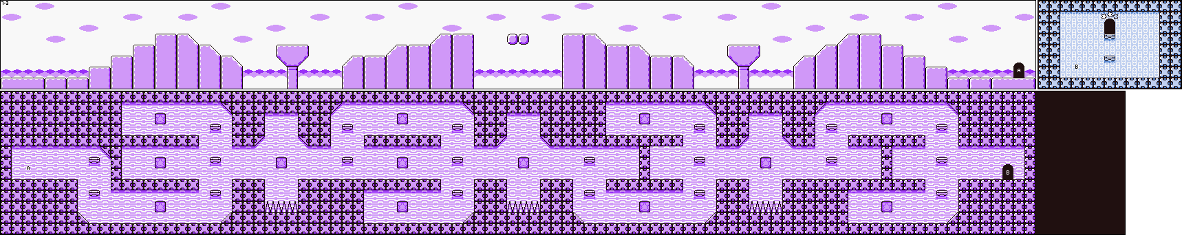 Thumbnail for a map of Level 7 7-3 for the Game Boy game Kirby's Dream Land 2.
