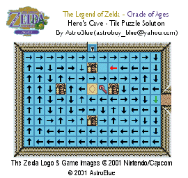 Thumbnail for a map of Hero's Cave 1F - Tile Room (Animated) for the Game Boy game The Legend Of Zelda: Oracle Of Ages.