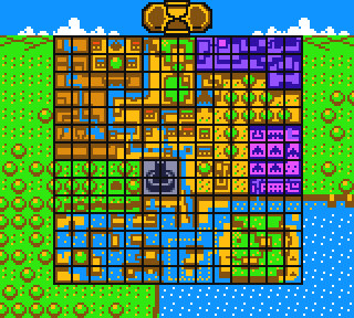 Thumbnail for a map of Labrynna (Present) (In-Game Map) for the Game Boy game The Legend Of Zelda: Oracle Of Ages.