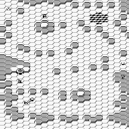 Thumbnail for a map of Stage 1-4: "Forest" for the Game Boy game Lucle.