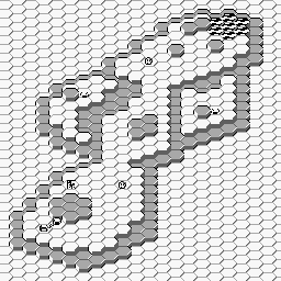 Thumbnail for a map of Stage 1-5: "Islands" for the Game Boy game Lucle.