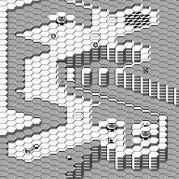 Thumbnail for a map of Stage 2-2: "Catastra" for the Game Boy game Lucle.