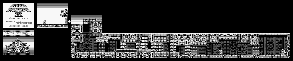 Thumbnail for a map of Wily's Fortress Stage 1 for the Game Boy game Mega Man IV.
