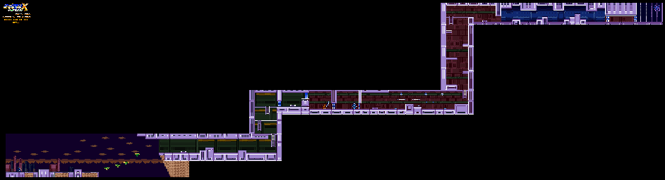 Thumbnail for a map of Shadow Hunter Base Stage 1 for the Game Boy game Mega Man Xtreme.