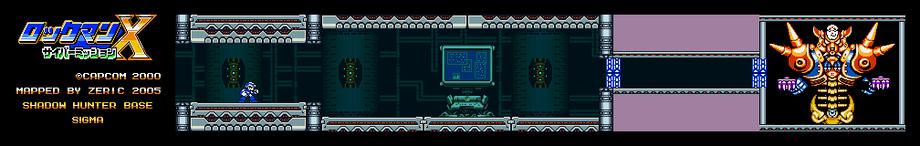 Thumbnail for a map of Shadow Hunter Base Stage 4 for the Game Boy game Mega Man Xtreme.