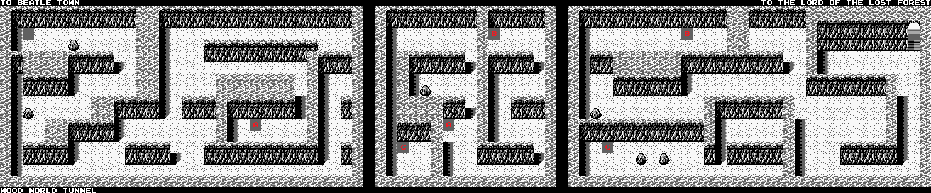 Thumbnail for a map of Wood World Tunnel for the Game Boy game Ninja Boy 2.