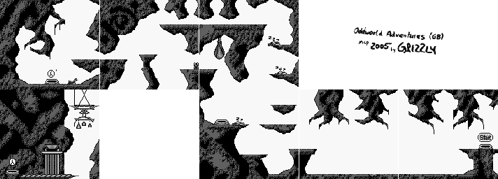 Thumbnail for a map of Paramonian Temple (4) for the Game Boy game Oddworld Adventures.