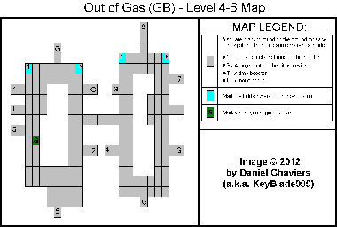 Thumbnail for a map of Level 4-6 for the Game Boy game Out Of Gas.